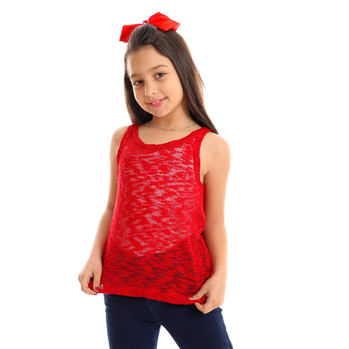 Kady girls self pattern sleeveless tank top girls