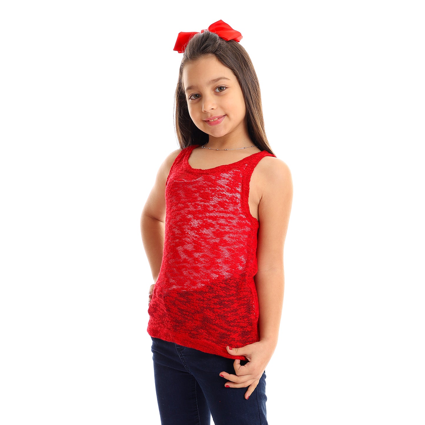 Kady girls self pattern sleeveless tank top girls