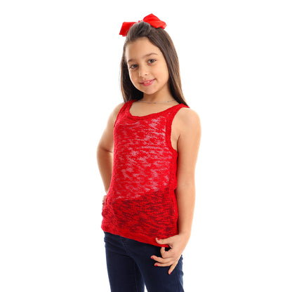 Kady girls self pattern sleeveless tank top girls