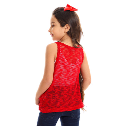 Kady girls self pattern sleeveless tank top girls