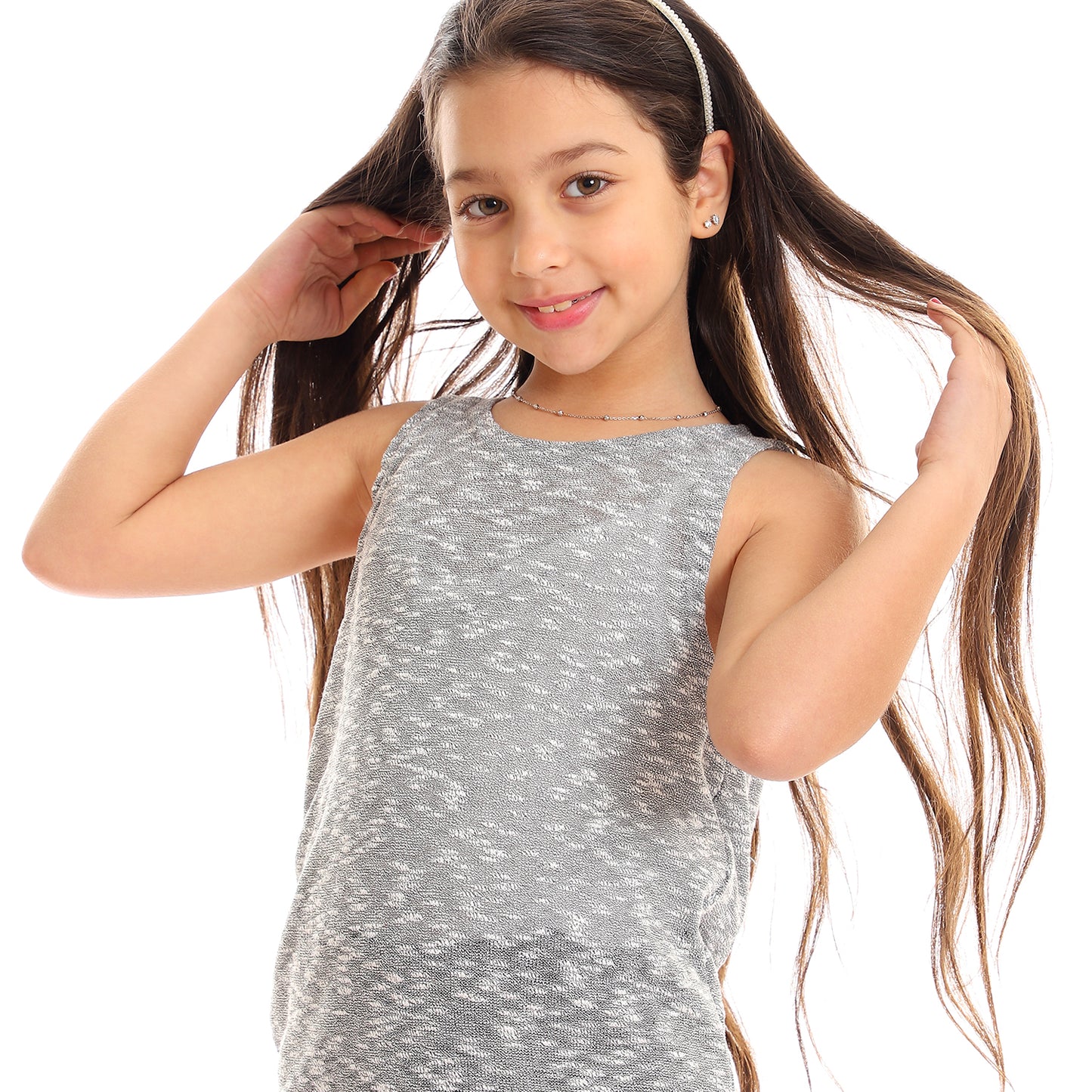 Kady girls self pattern sleeveless tank top girls