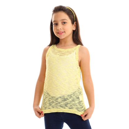 Kady girls self pattern sleeveless tank top girls