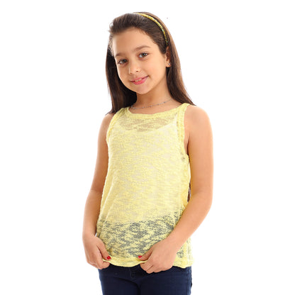 Kady girls self pattern sleeveless tank top girls