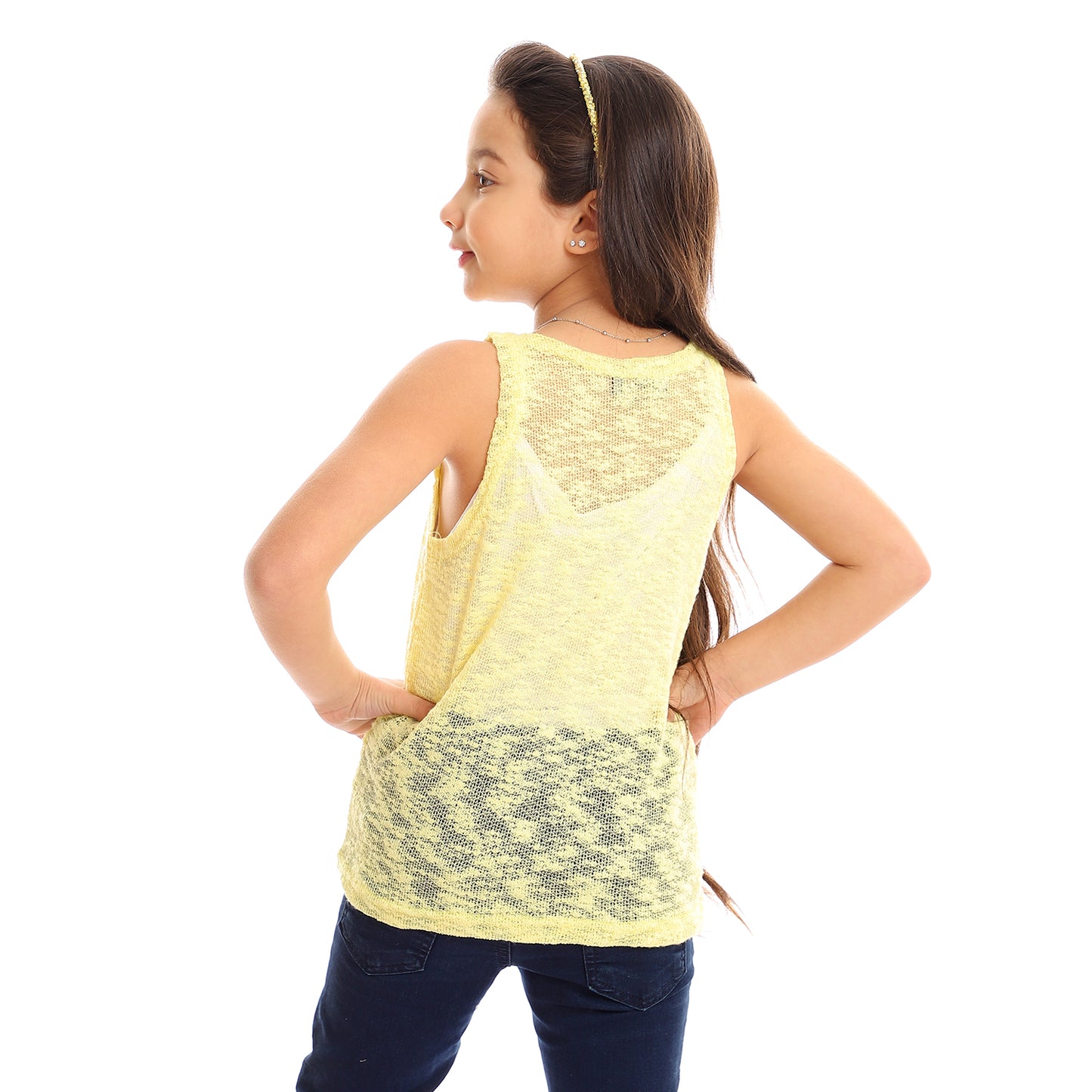 Kady girls self pattern sleeveless tank top girls