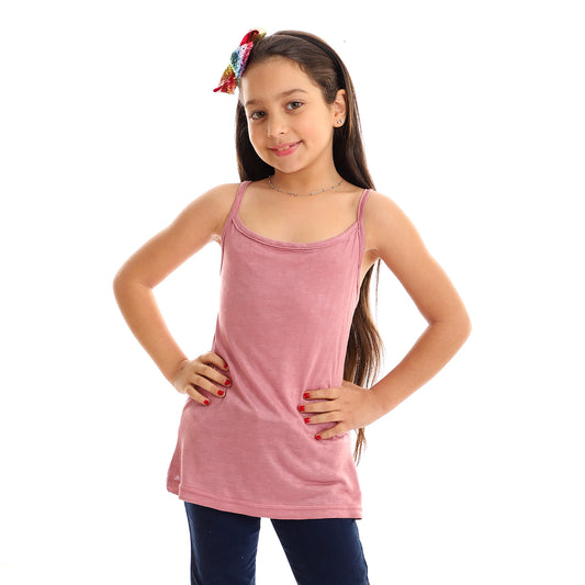kady Girls Self Pattern Spaghetti Sleeves Tank Top girls