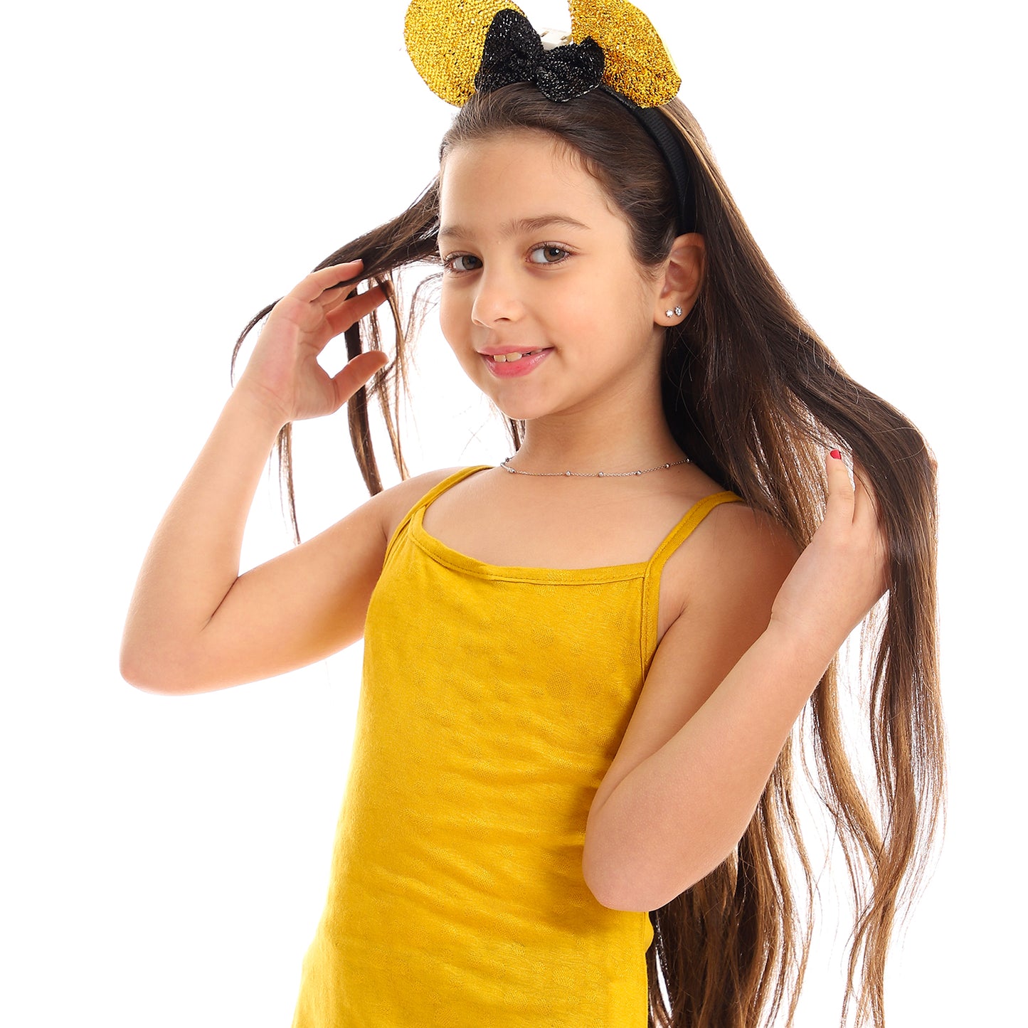 kady Girls Self Pattern Spaghetti Sleeves Tank Top girls