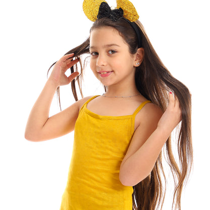 kady Girls Self Pattern Spaghetti Sleeves Tank Top girls