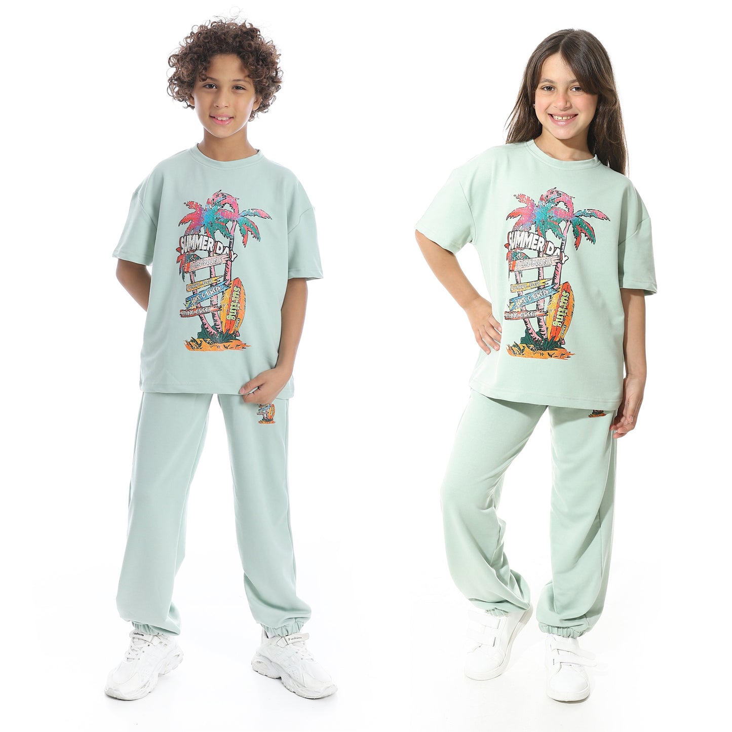 Front Printed Pajama Set With Pant