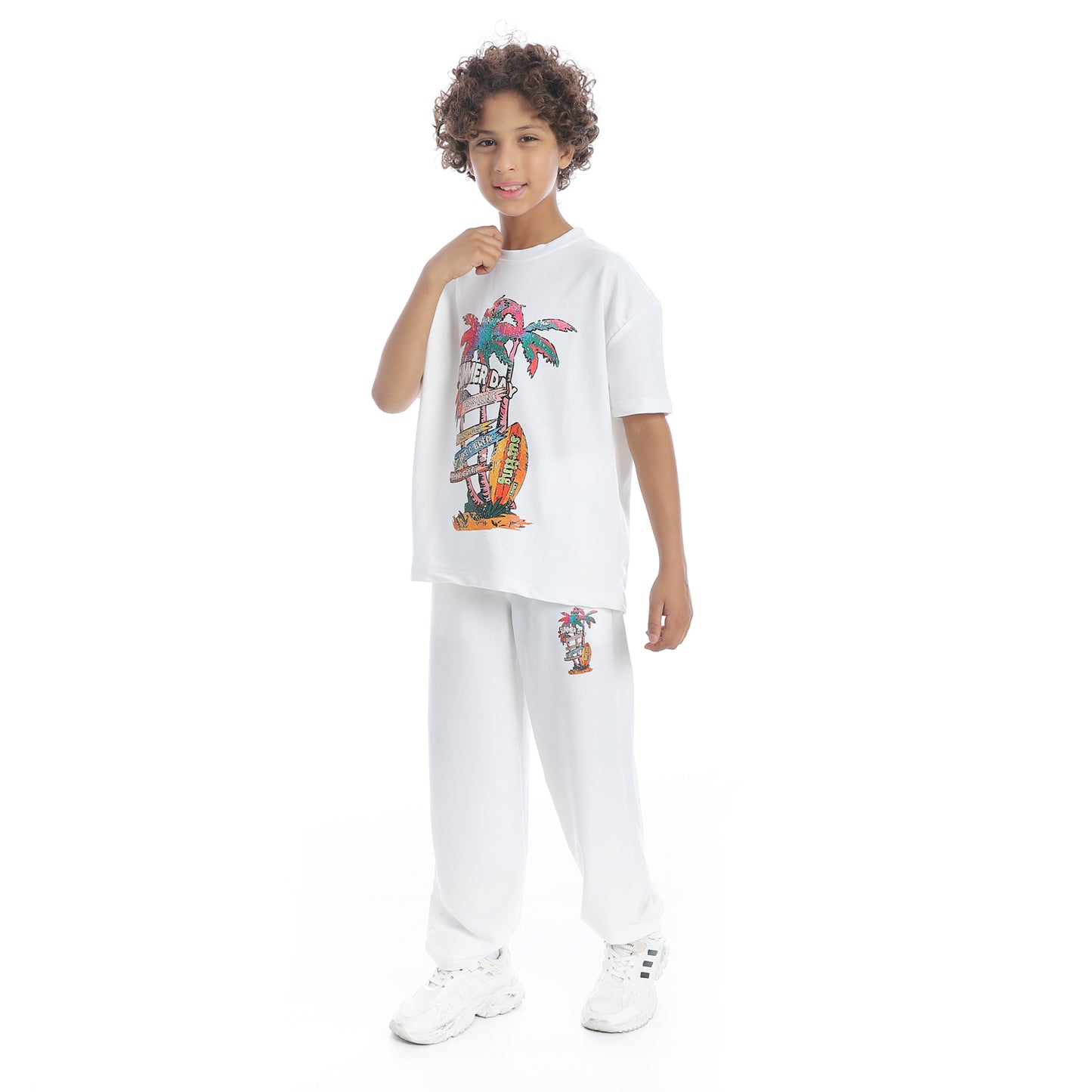 Front Printed Pajama Set With Pant