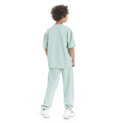 Front Printed Pajama Set With Pant