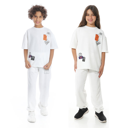 Front Printed Pajama Set With Pant