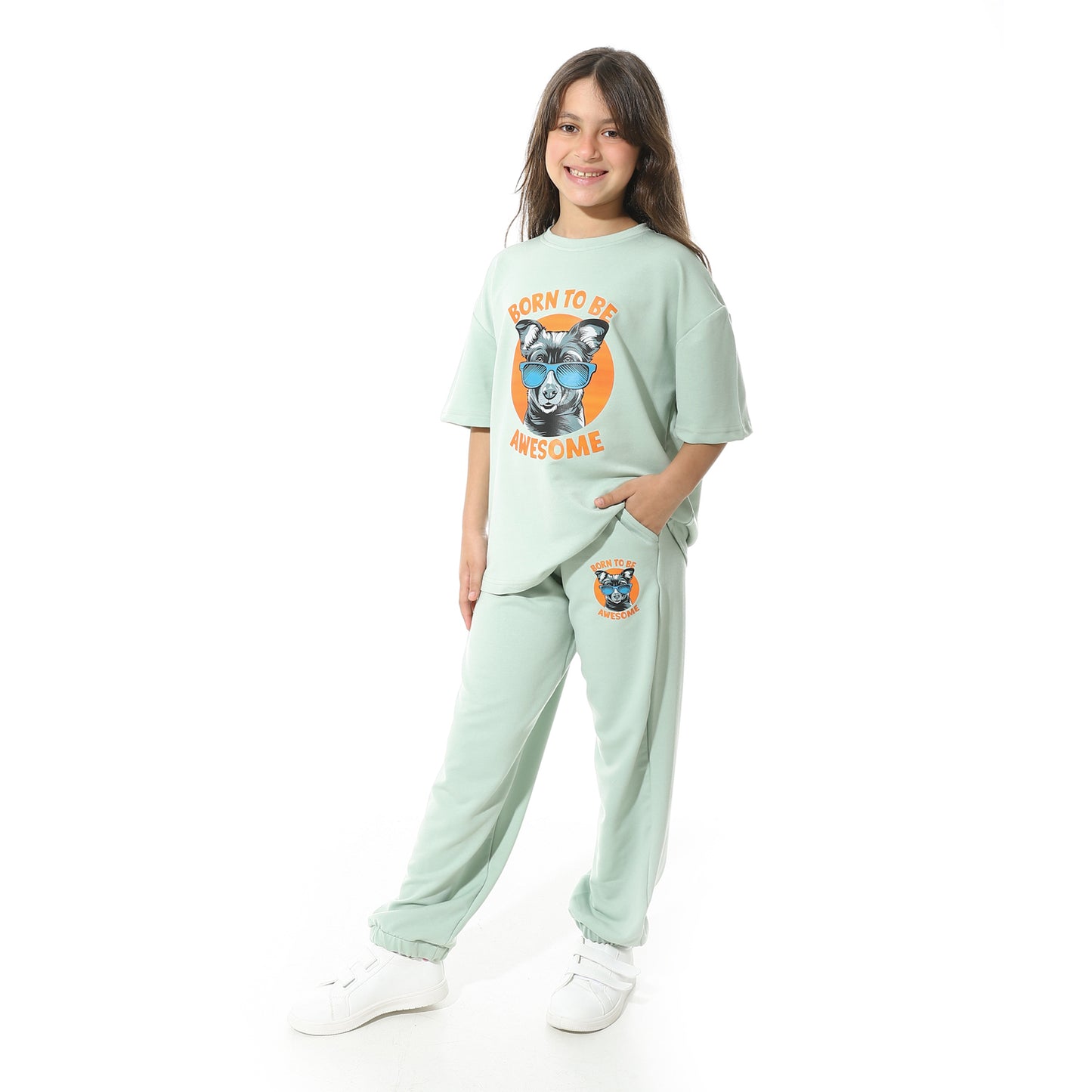 Front Printed Pajama Set With Pant