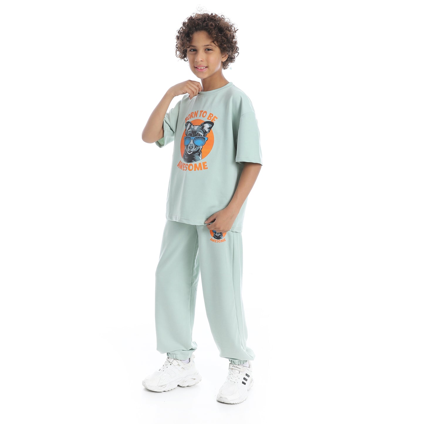 Front Printed Pajama Set With Pant