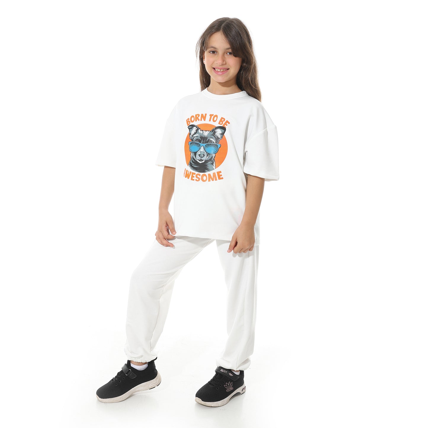 Front Printed Pajama Set With Pant