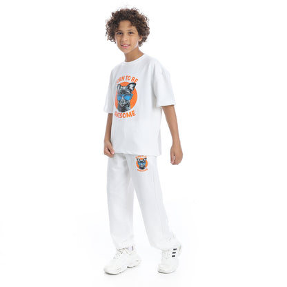 Front Printed Pajama Set With Pant