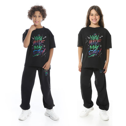 Front Printed Pajama Set With Pant