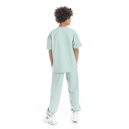 Front Printed Pajama Set With Pant
