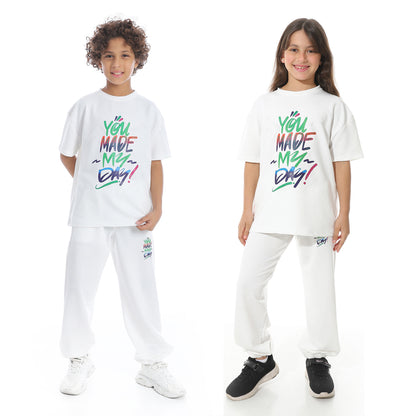 Front Printed Pajama Set With Pant