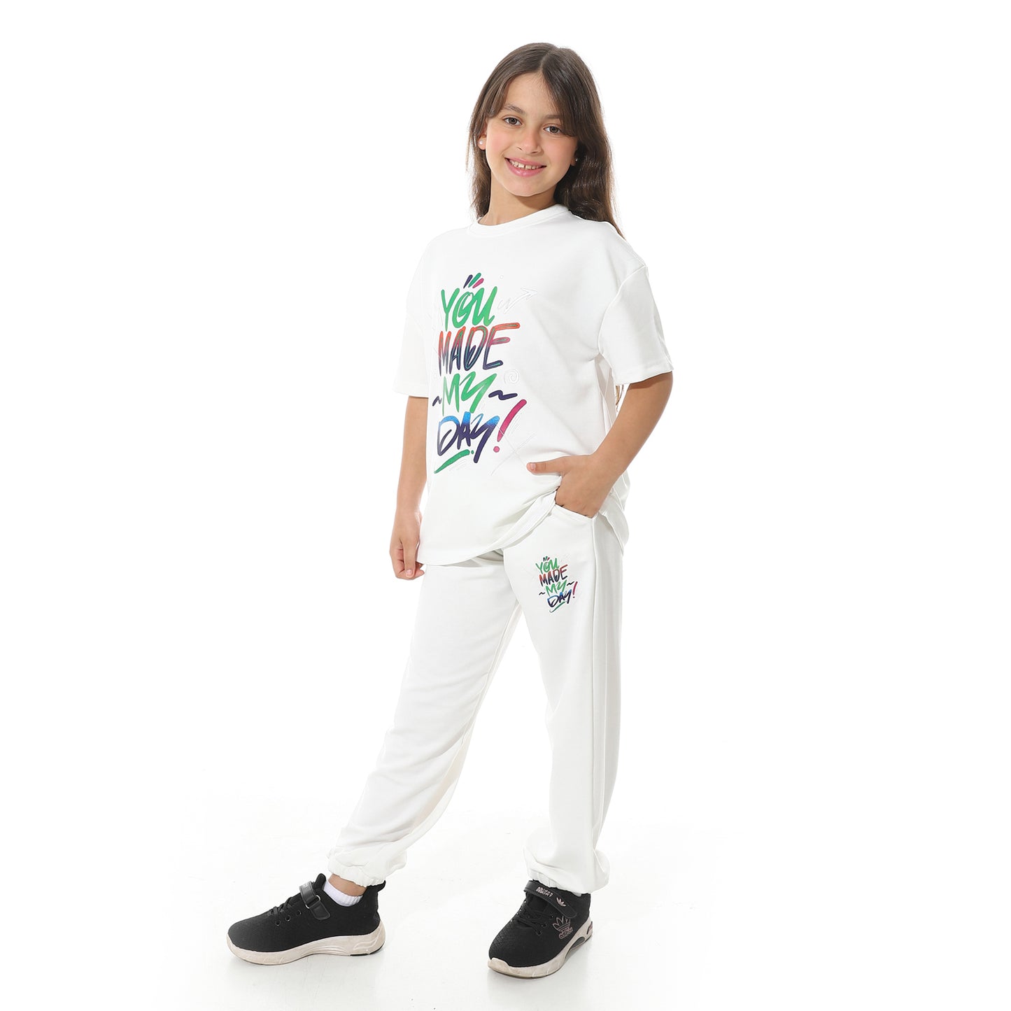 Front Printed Pajama Set With Pant