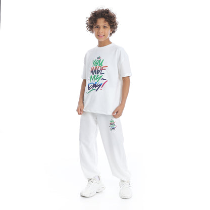 Front Printed Pajama Set With Pant