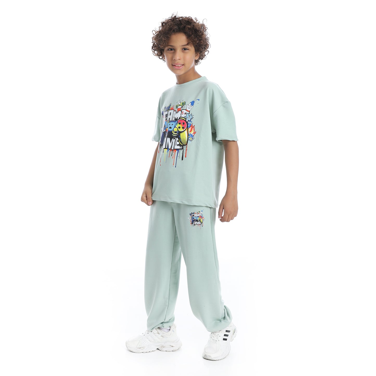 Front Printed Pajama Set With Pant