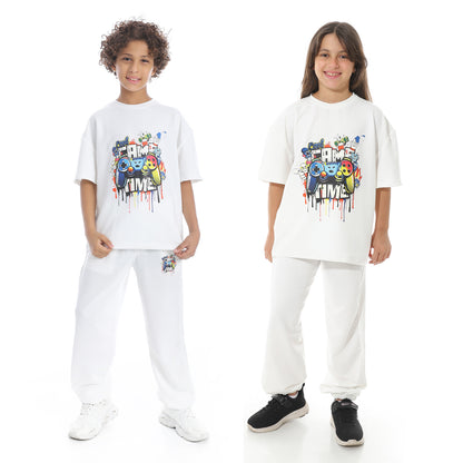 Front Printed Pajama Set With Pant