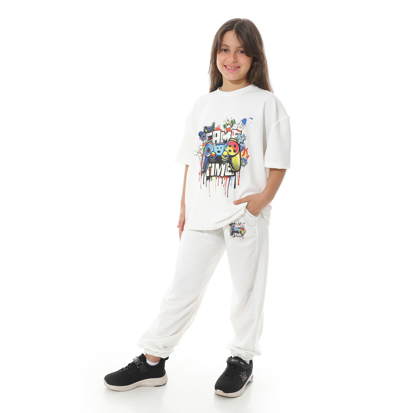 Front Printed Pajama Set With Pant