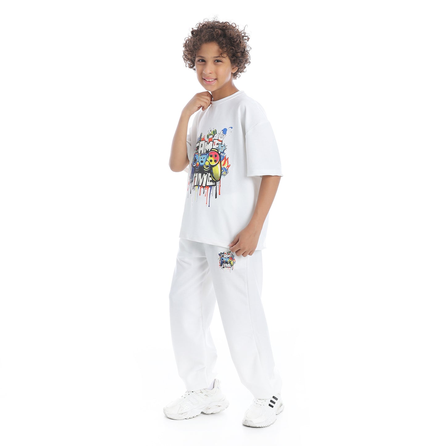 Front Printed Pajama Set With Pant