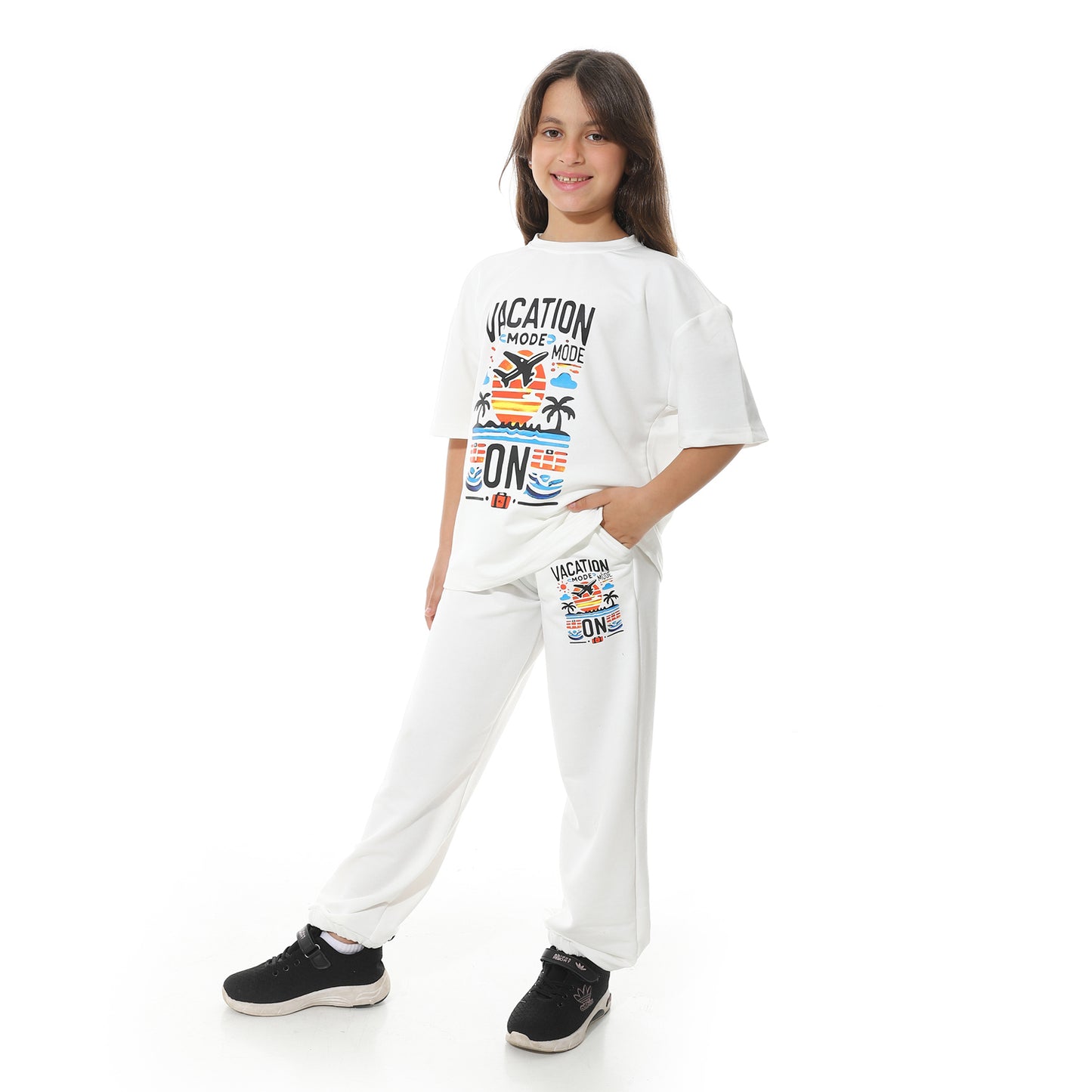 Front Printed Pajama Set With Pant