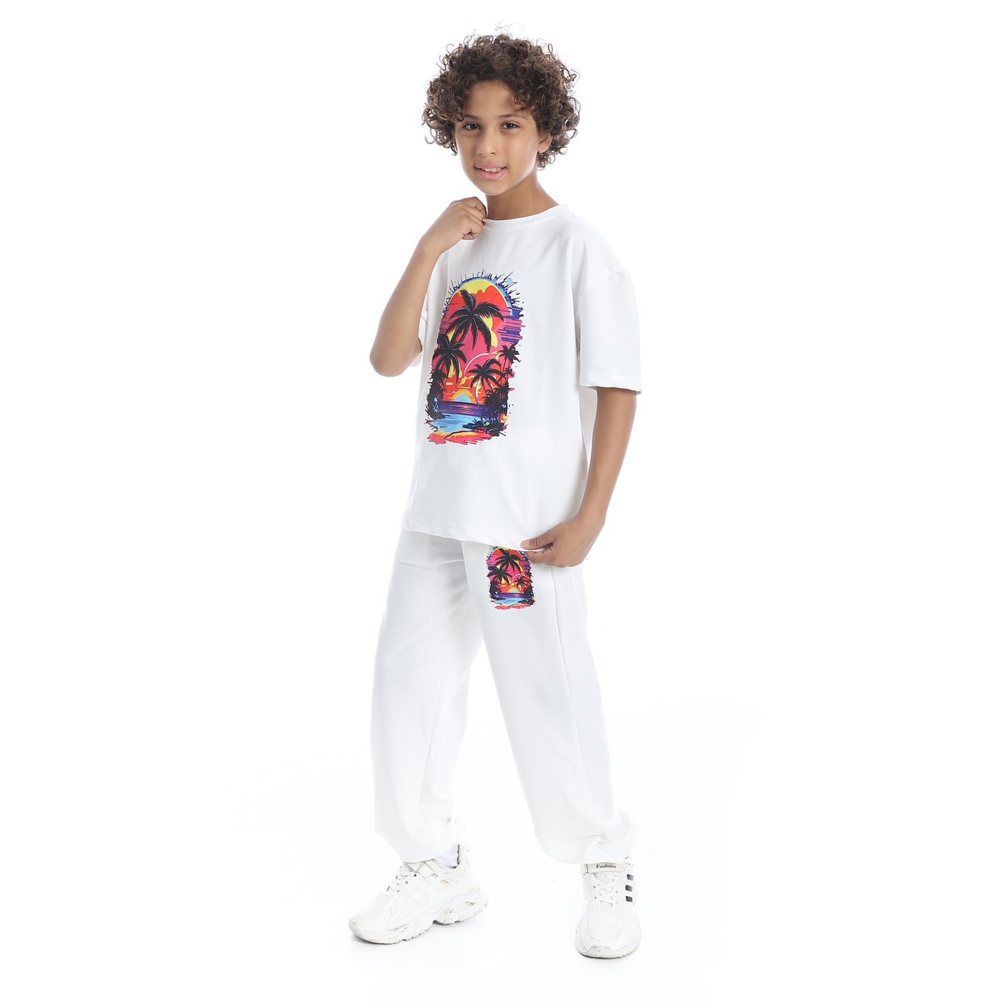 Front Printed Pajama Set With Pant