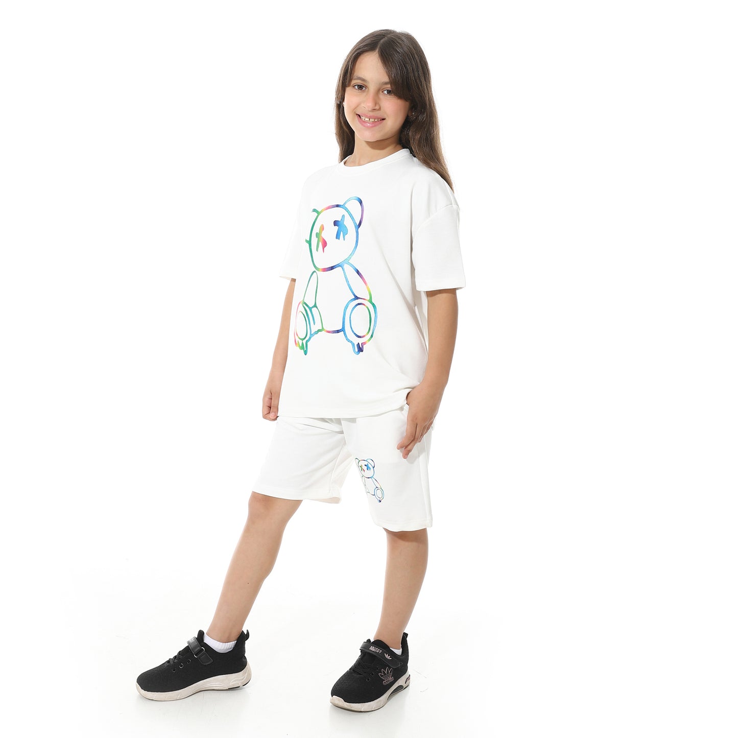 Front Printed Pajama Set With Short