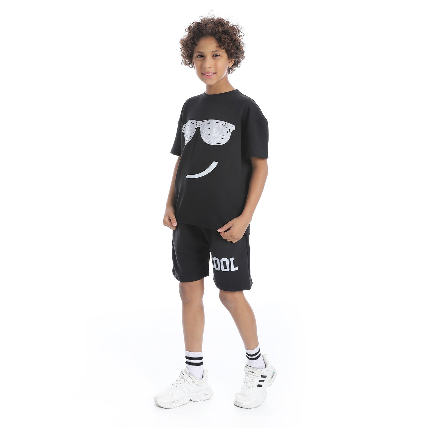 Front Printed Pajama Set With Short