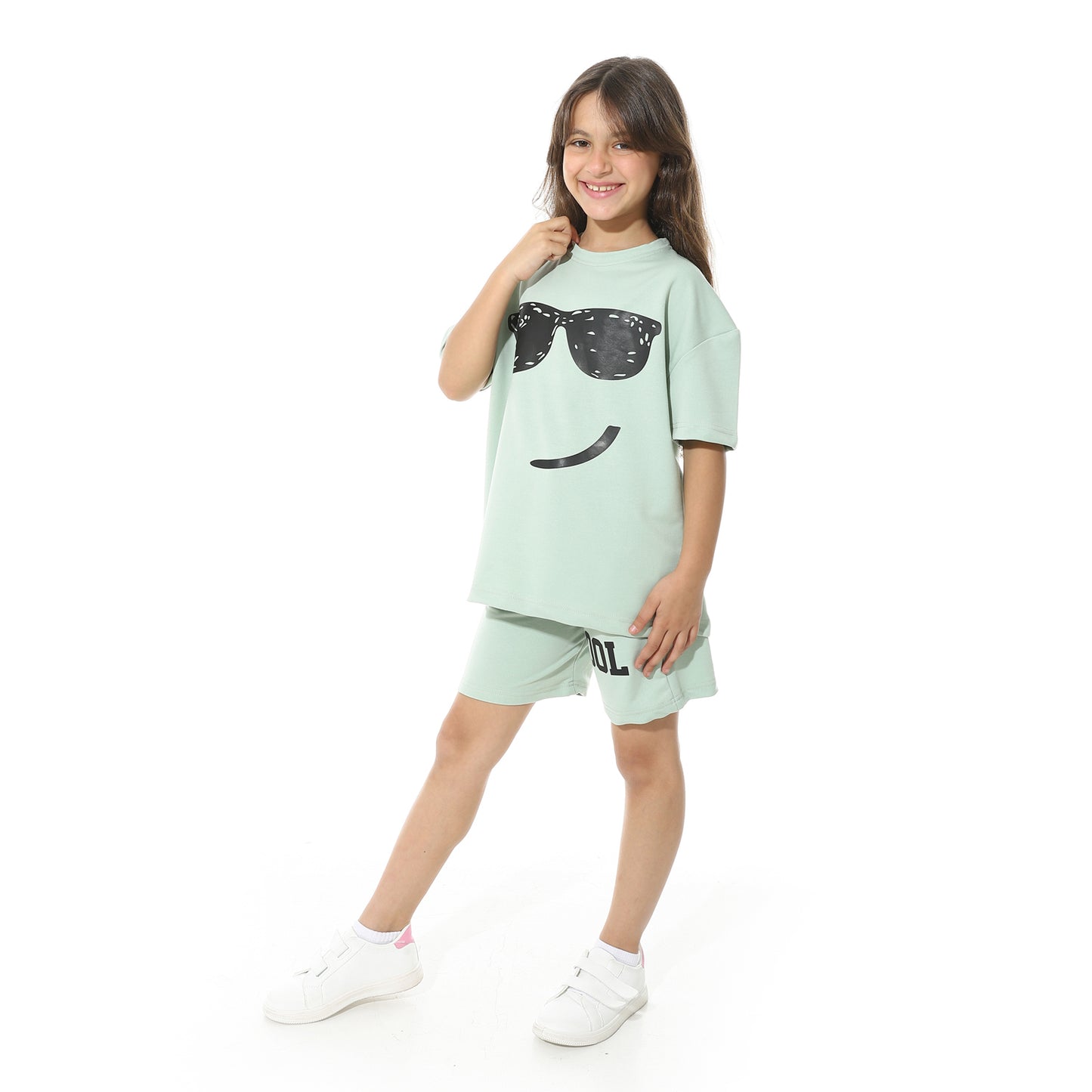 Front Printed Pajama Set With Short