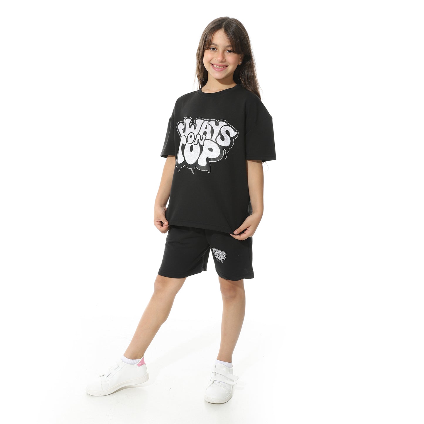 Front Printed Pajama Set With Short