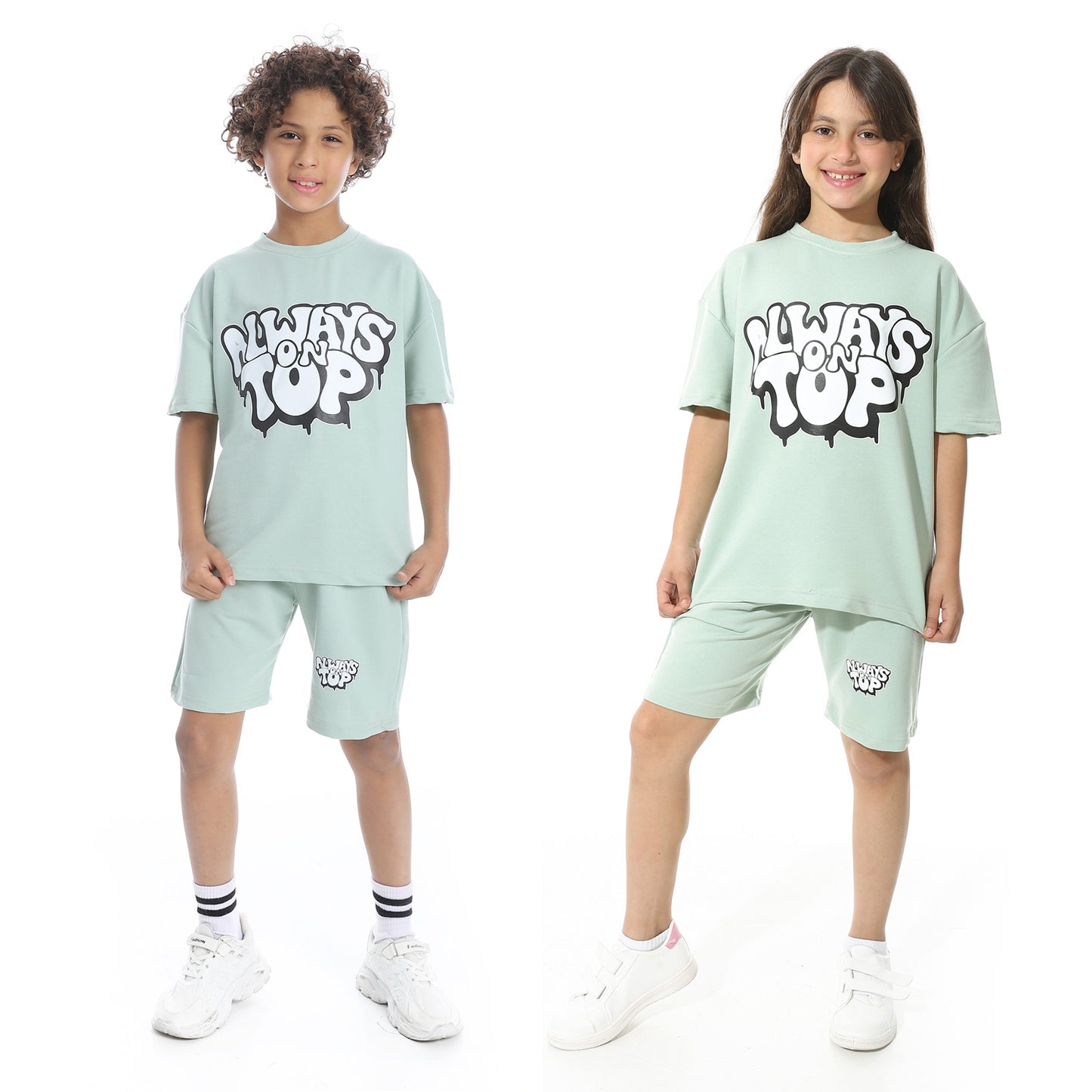 Front Printed Pajama Set With Short