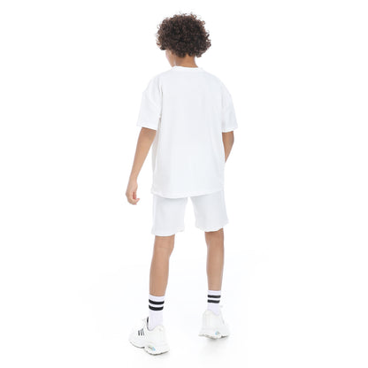 Front Printed Pajama Set With Short