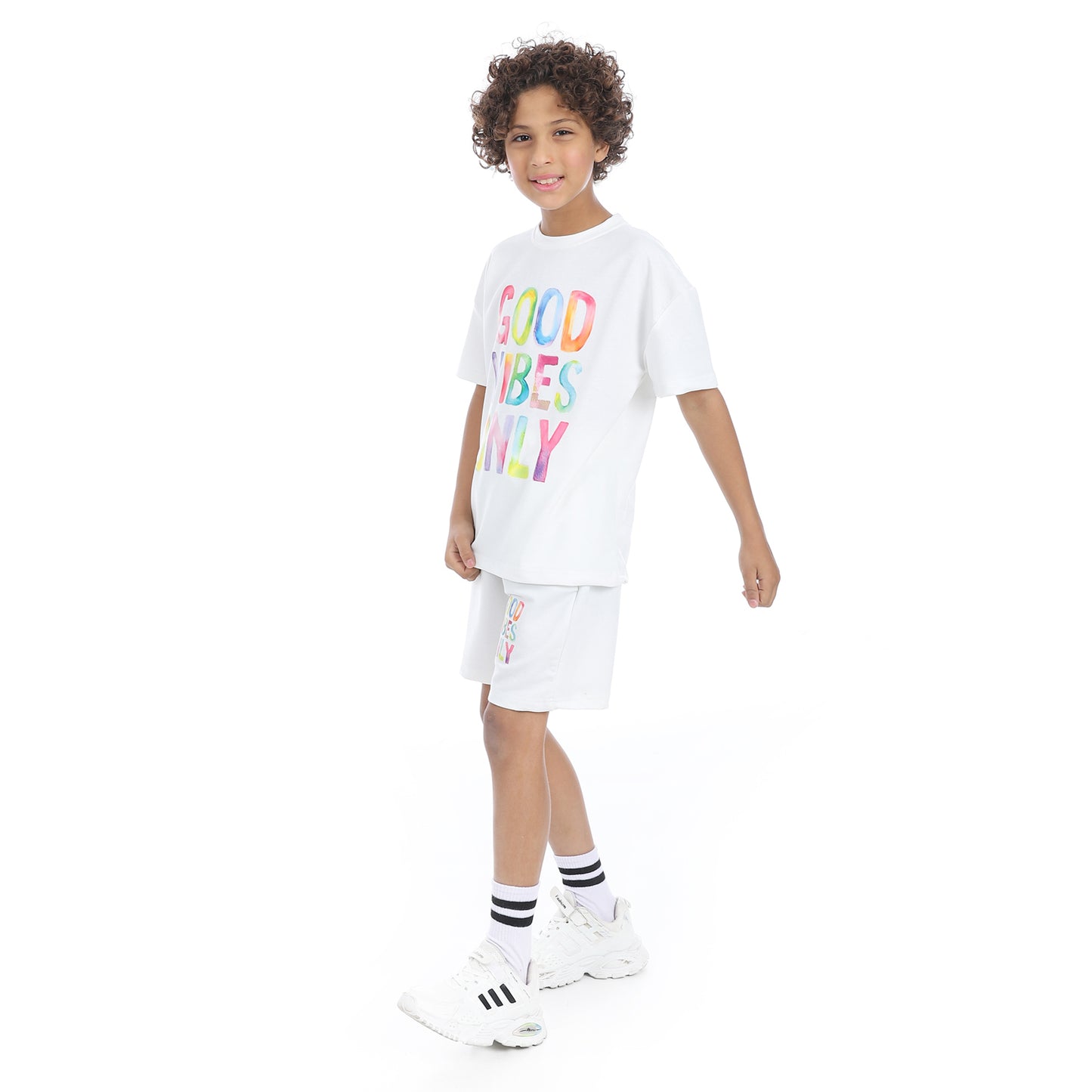 Red circle Front Printed Pajama Set With Short for kids