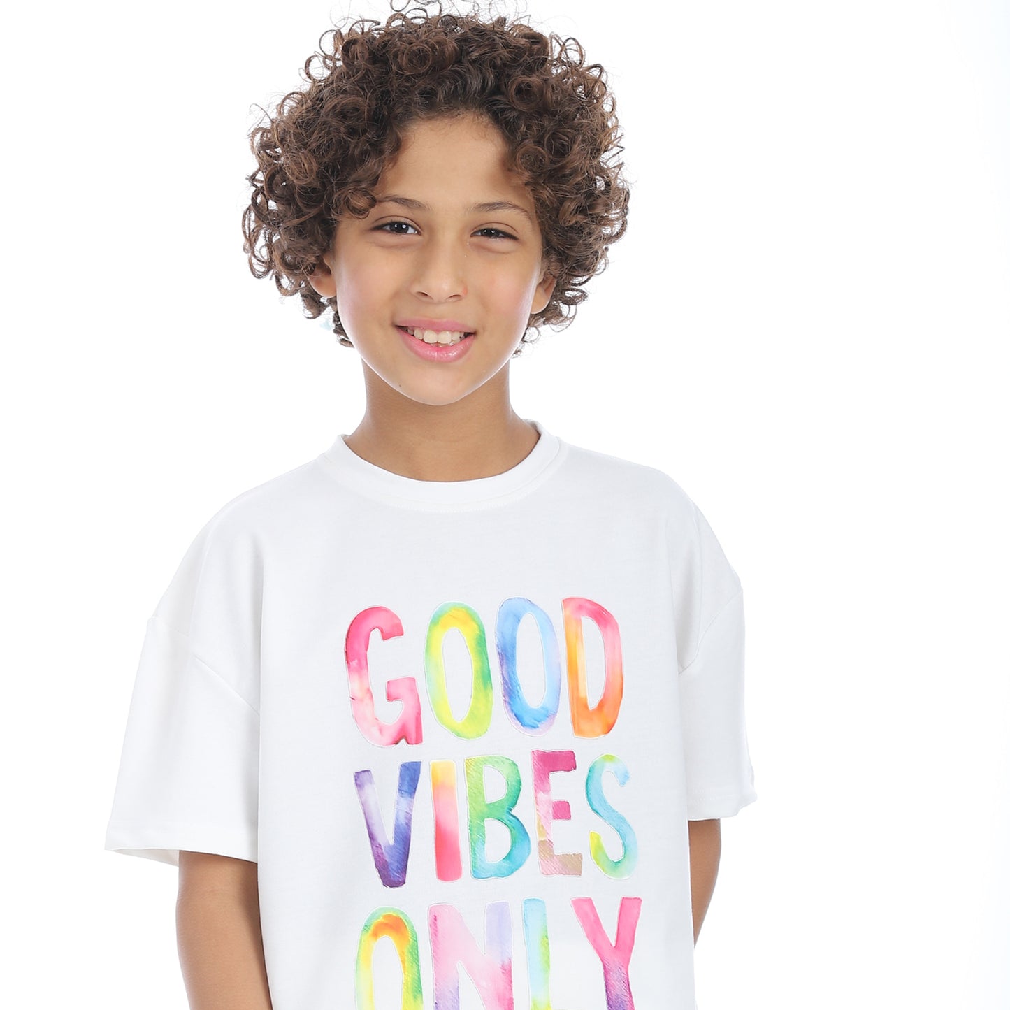 Red circle Front Printed Pajama Set With Short for kids