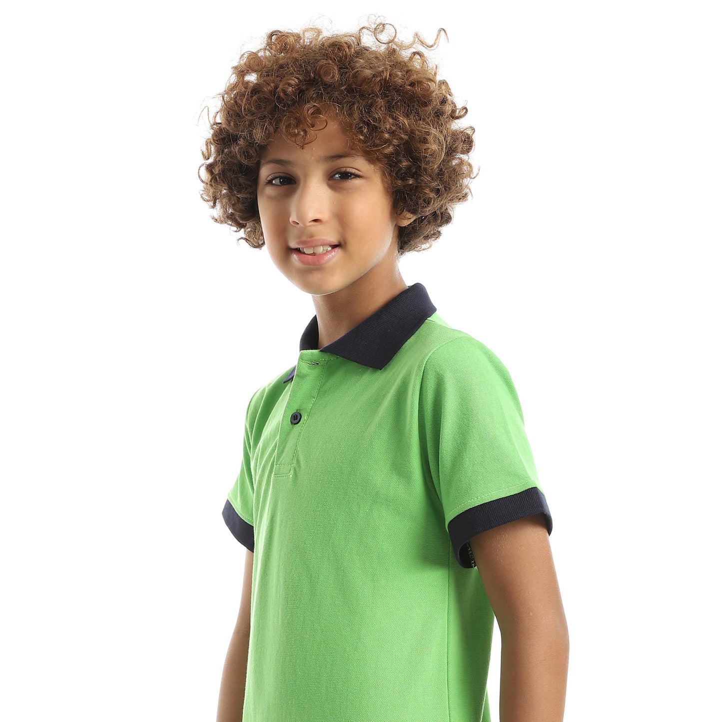 Red Circle Half Sleeve Polo Set + Pants Kids