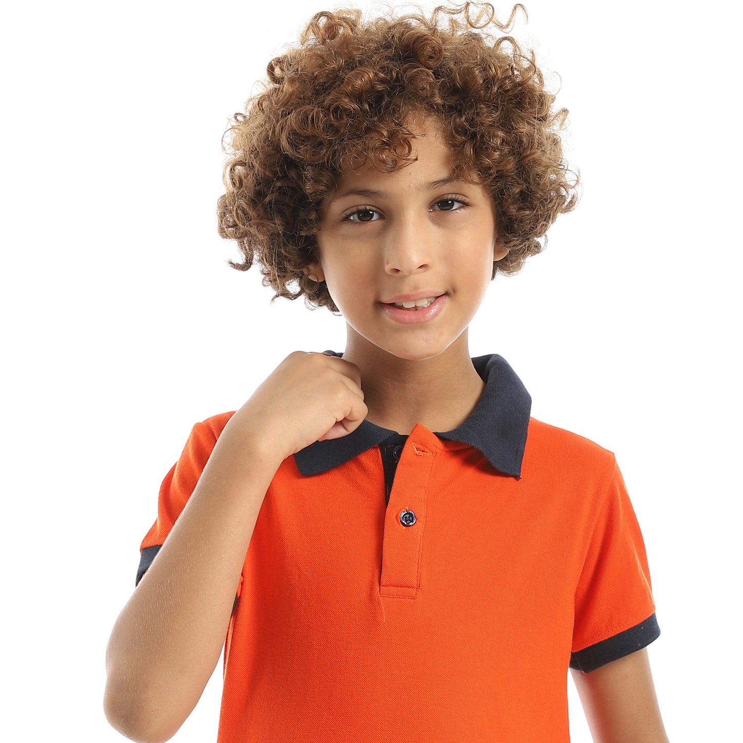 Red Circle Half Sleeve Polo Set + Pants Kids