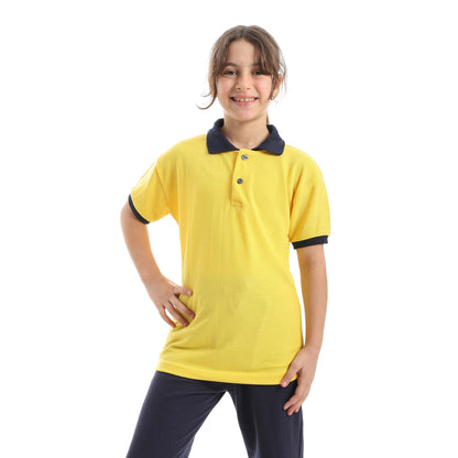 Red Circle Half Sleeve Polo Set + Pants Kids