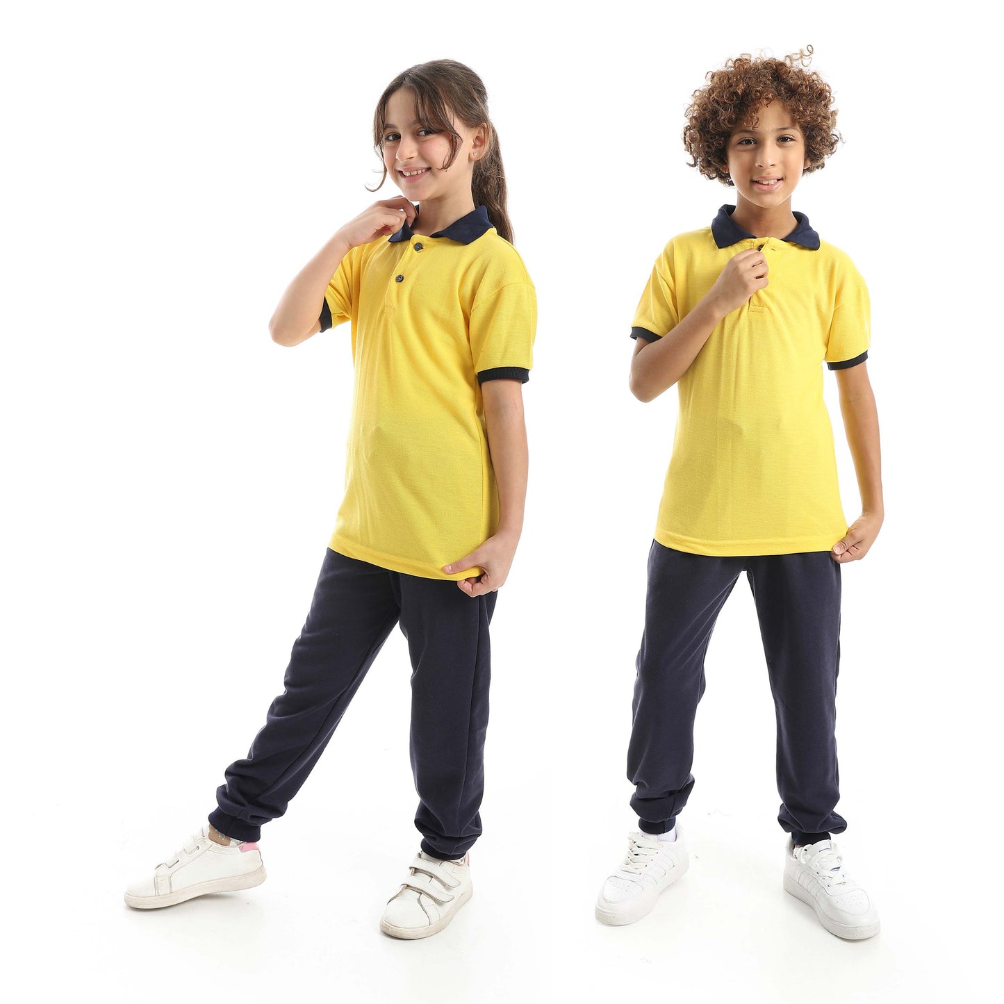 Red Circle Half Sleeve Polo Set + Pants Kids
