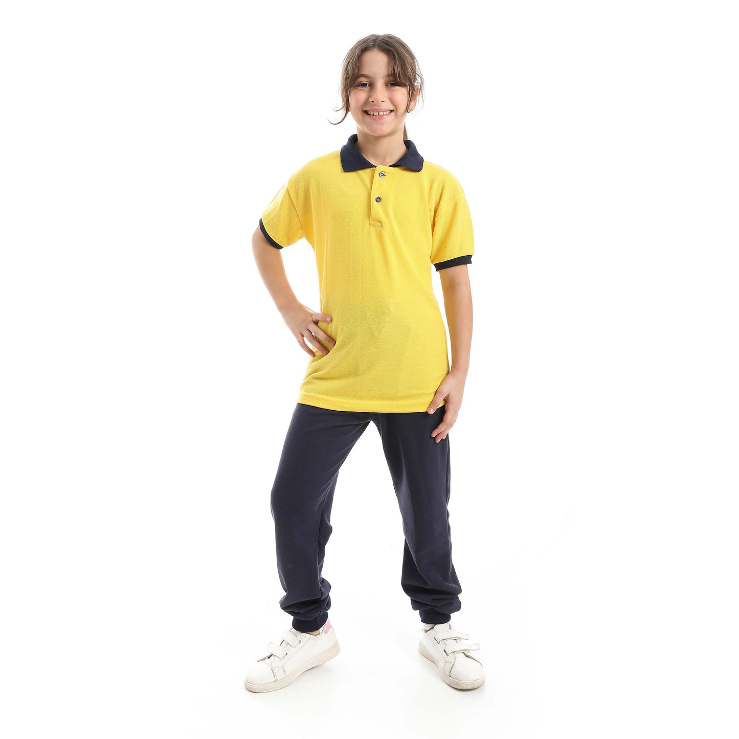 Red Circle Half Sleeve Polo Set + Pants Kids