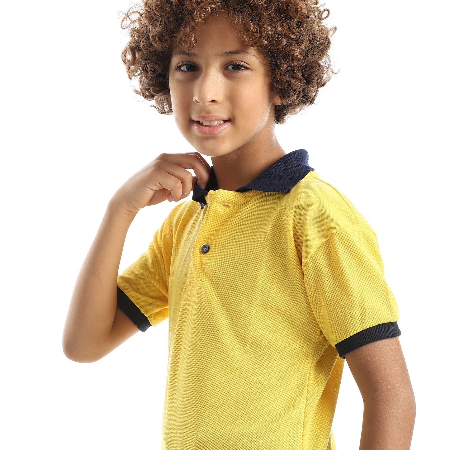 Red Circle Half Sleeve Polo Set + Pants Kids