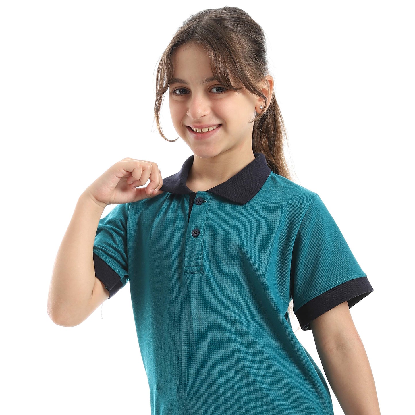 Red Circle Half Sleeve Polo Set + Pants Kids