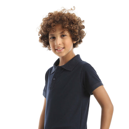 Red Circle Half Sleeve Polo Set + Pants Kids