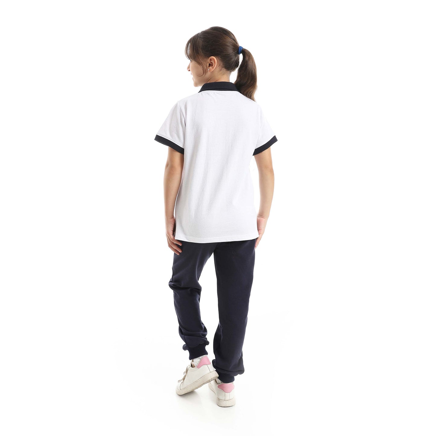 Red Circle Half Sleeve Polo Set + Pants Kids