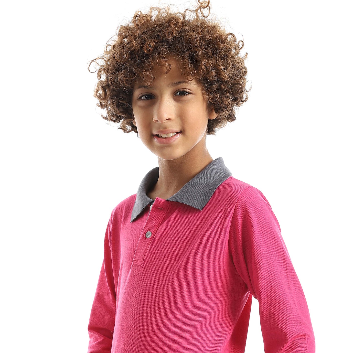 Red Circle Long Sleeve Polo Set + Pants Kids