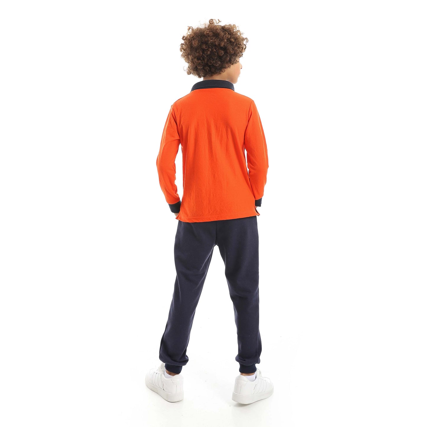 Red Circle Long Sleeve Polo Set + Pants Kids
