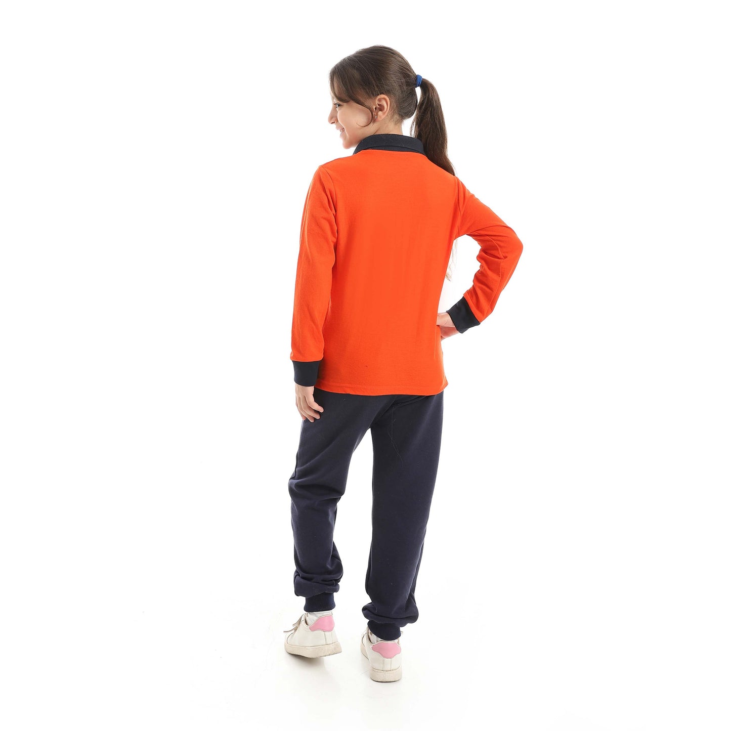 Red Circle Long Sleeve Polo Set + Pants Kids